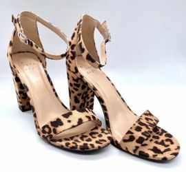  A New Day Leopard Ankle Strap Heels