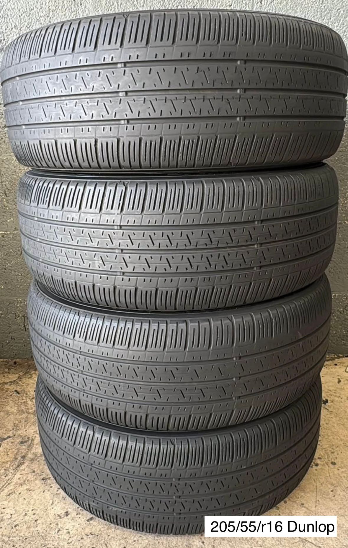 205/55/r16 Dunlop ALL FOUR (4) TIRES
