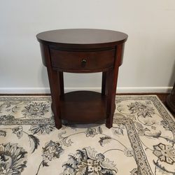 Brand New Espresso Color Oval Wood End Table 