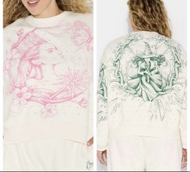 Wicked Women’s 2XL Katie Kime Glinda/Elphaba Graphic Pullover Sweatshirt XXLNWT