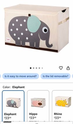 (NEW) 3 Sprouts Elephant Toy Chest / Storage Bin