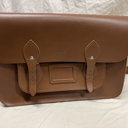 13” Satchel Brown Leather Bag