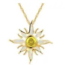 CiNily Starburst Fire Opal Stone Large Dangle Pendant [PEN13]