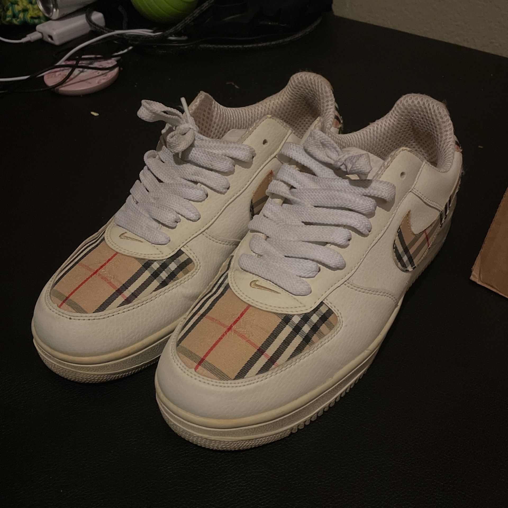 Custom Nike Air Force Burberry Men Size 11