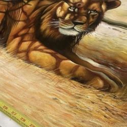 Lion Oil Painting On Canvas 36 By 24