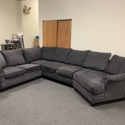 Gray Suede 3-Piece Sectional
