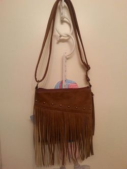 Cross body fringe purse