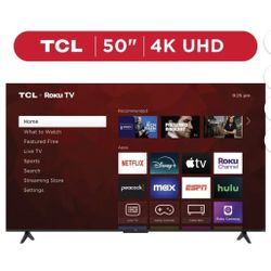 TCL 50” Class S4 (50S451) 4K UHD HDR Smart TV with Roku TV W/ wall Mount