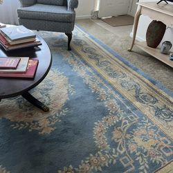 Blue & Cream  Wool Oriental Rug