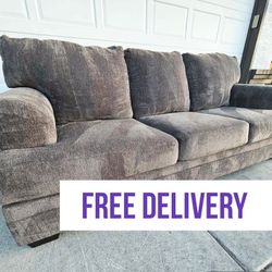 Free Delivery ✅️.  Soft Fabric Charcoal Grey Sofa Couch 1pc