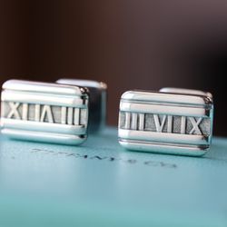 Tiffany & Co Atlas Roman Numeral Cufflinks 
