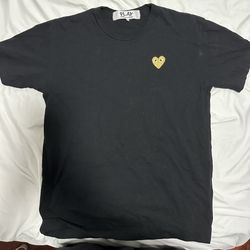Comme Des Garcon CDG Play Gold Heart Tee XL