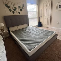Free queen bed frame. Spring box available