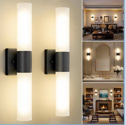 Modern Black Wall Sconces Set of 2