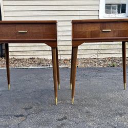 Pair of Sewing Machine cabinets/side tables/nightstands Mid Century Modern.