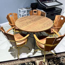 Midcentury McCarthy Dining Arm Chairs And Table