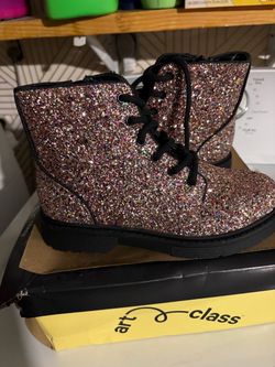 Art Class Girls Glitter Combat Boots