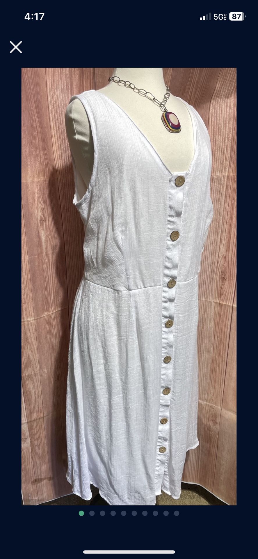 Women’s Mlle Abrielle White Linen sleeveless Dress 🌞👗👗 Size 1 X/Xl
