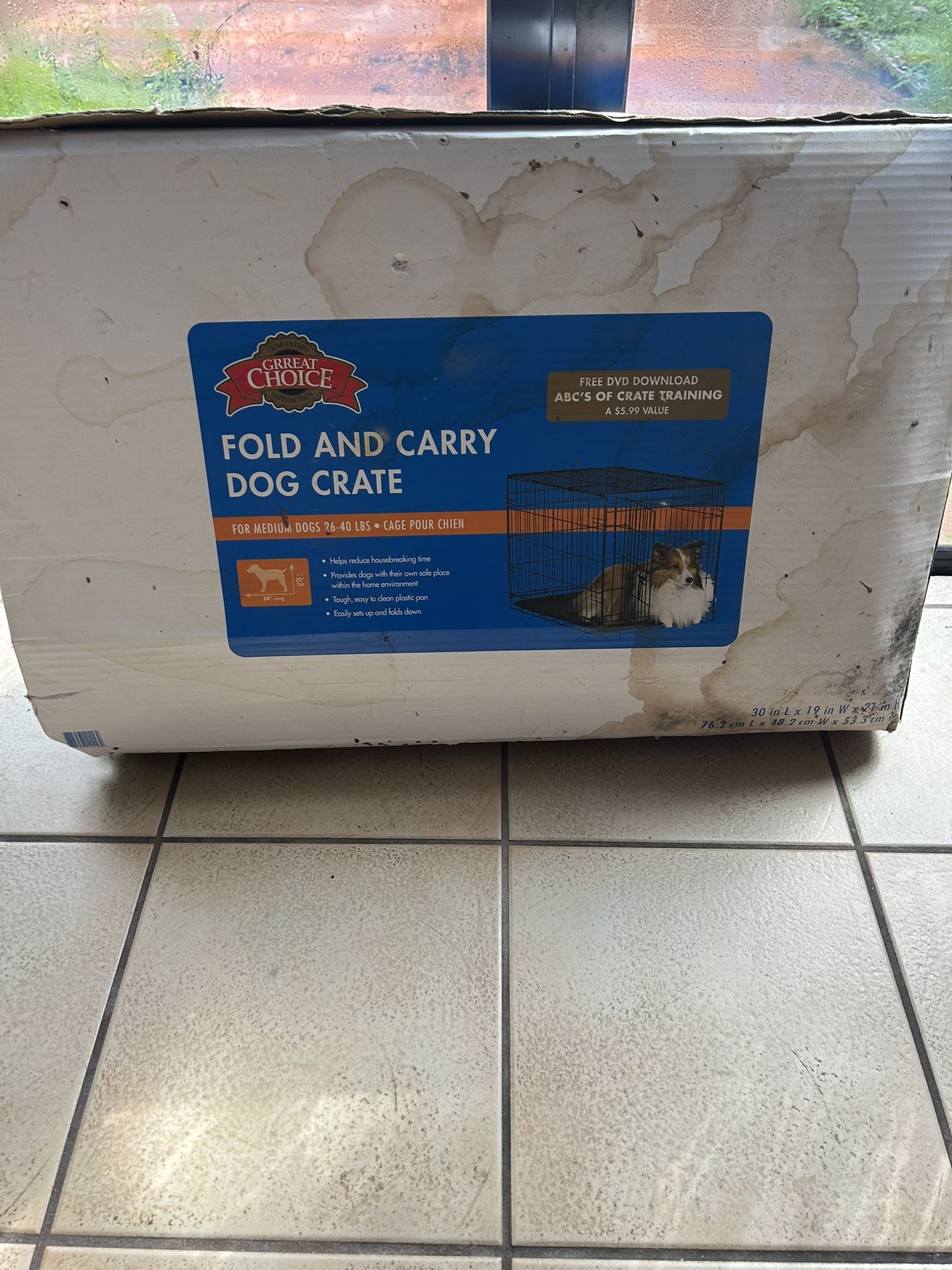 Fold And Carry Crate For Médium Dogs 26lb-40lb