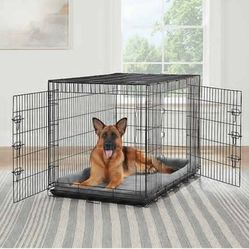 Brand New In Box 48" Xxl'xxxl Dog Crate Foldable Portable Animal Cage 2 Doors With Floor Tray Up To 125lbs Dog Kennel Animal Anxiety Pet Cage 