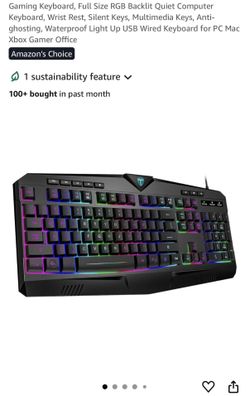 Gaming Keyboard RGB Backlit Quiet 