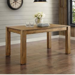 Better Homes & Gardens Bryant Solid Wood Dining Table, Rustic Brown
