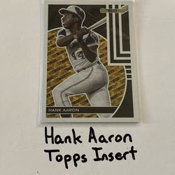 Hank Aaron Atlanta Braves Hall of Fame Outfielder Topps Short Print Insert Card. 