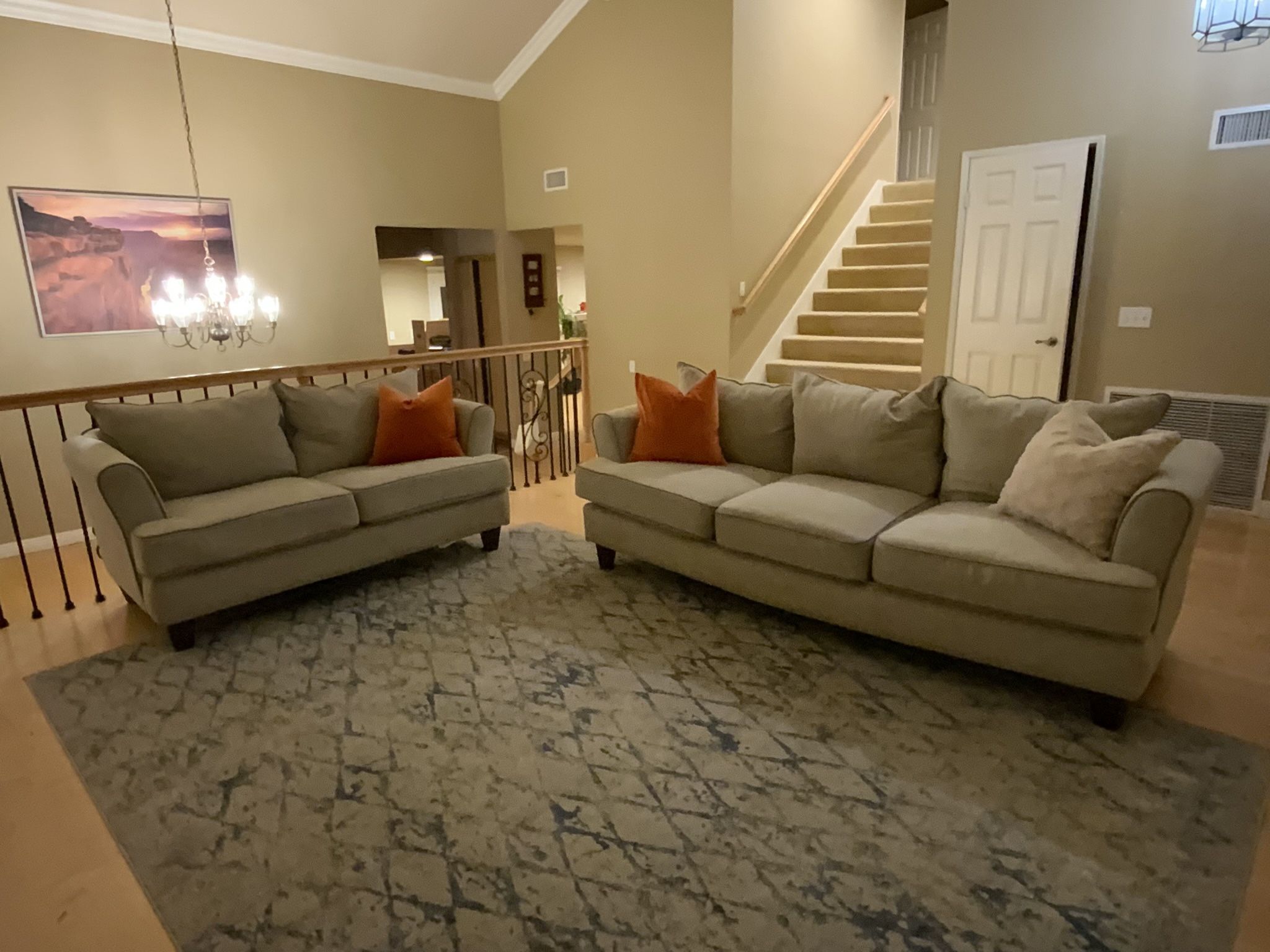 Free Furniture: Sofa Set, Lamp, Kitchen Table, Bar Cart