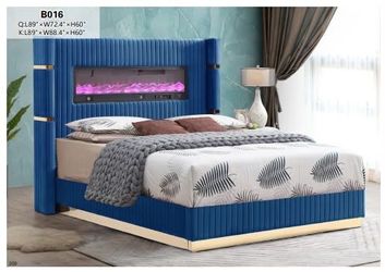 LED FIREPLACE PLATFORM BED NEW IN BOX