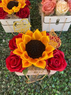 Ribbon rose purses eternal flowers arrangements