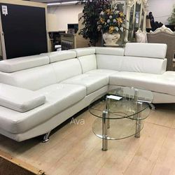 👉$39 DOWN Payment Only 🔹🔹 Antares White Modern Sectional 