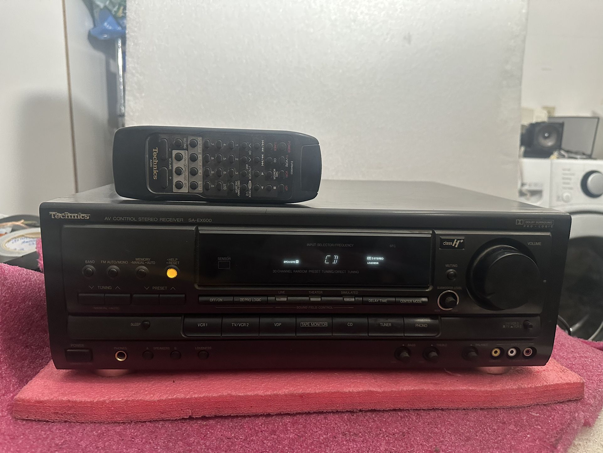 TECHNICS SA- EX600 AV STEREO RECEIVER WITH REMOTE ( SPEAKER B NO WORK)