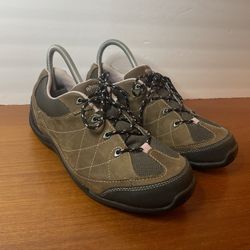 Ahnu Women’s Hiking Walking Shoes Low Boots Size 8.5 Brown Pink