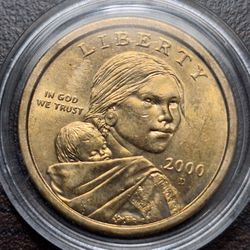 2000 D Sacagawea Dollar With Rare Right Eye Error