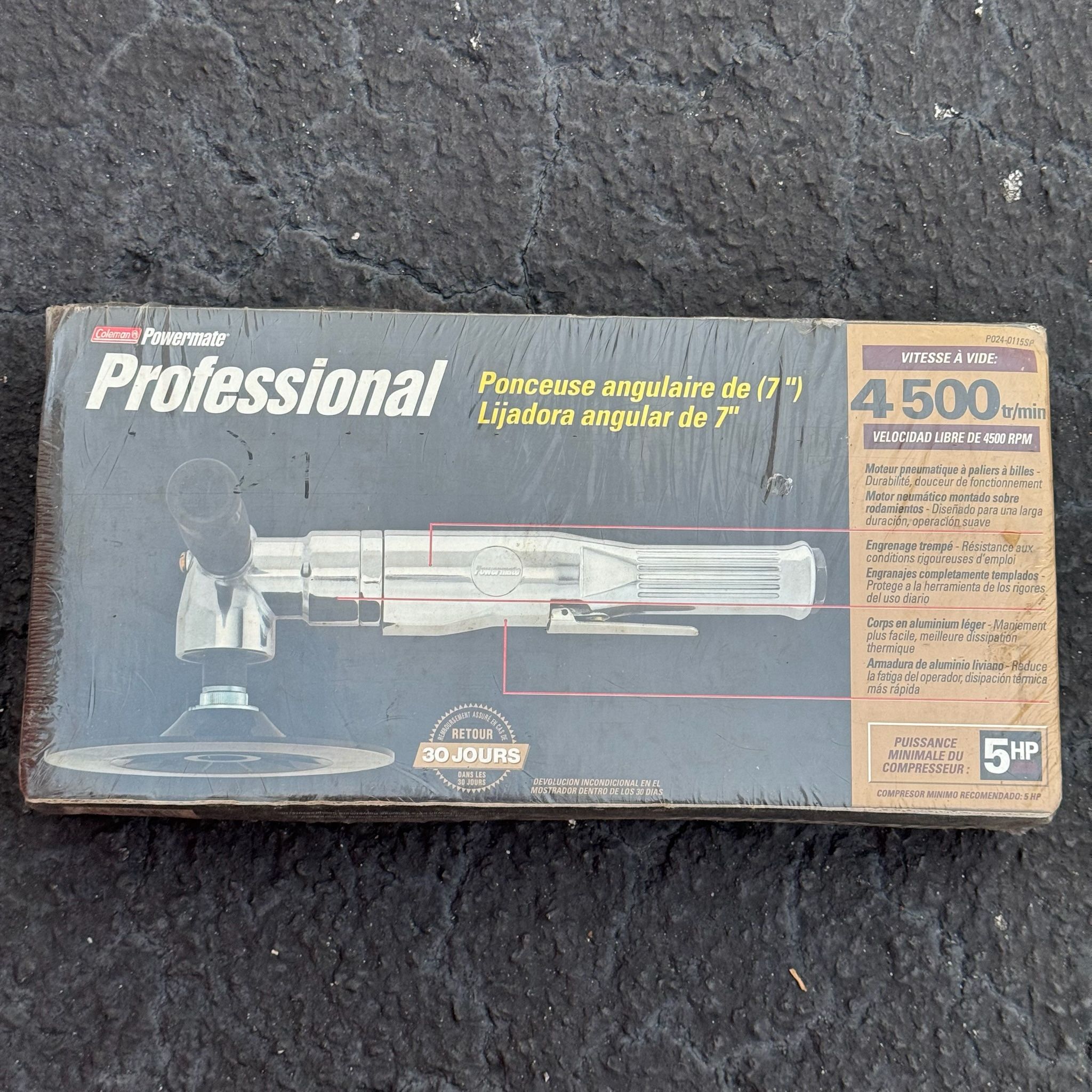 New Coleman Powermate 7” Angle Sander – Sealed Box – 4500 RPM