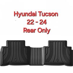Floor Mats Fit 2022-2024 Hyundai Tucson (Not for Hybrid), All Weather TPE Custom Fit Car Floor Liner 2nd Row ONLY, Black