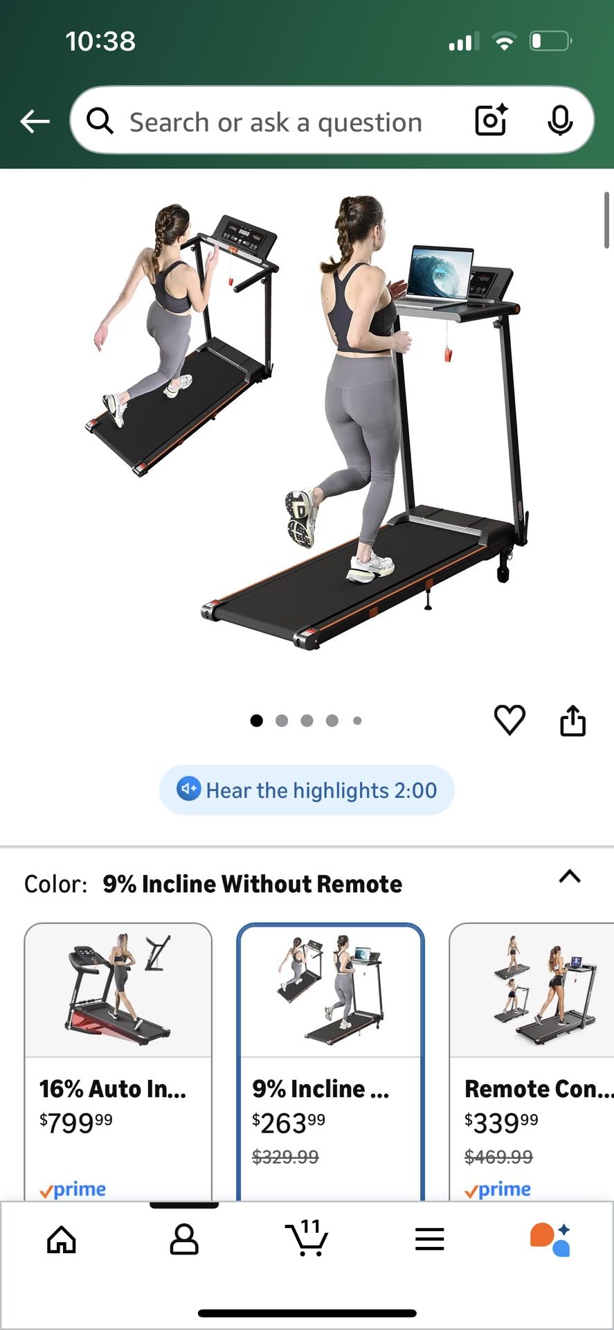 Waling Treadmill With Incline