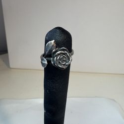 Vintage Marked James Avery Rose Ring Size 7 Sterling 