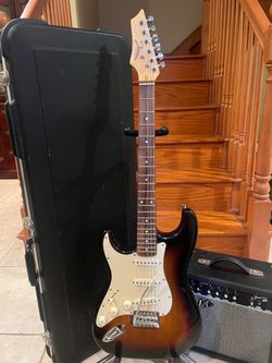 Johnson Left Handed Stratocaster w/ Hardshell Case, Fender Amp