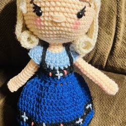 elsa frozen disney like Crochet Doll PLUSH STuffed Amigurumi TOY handmade figure