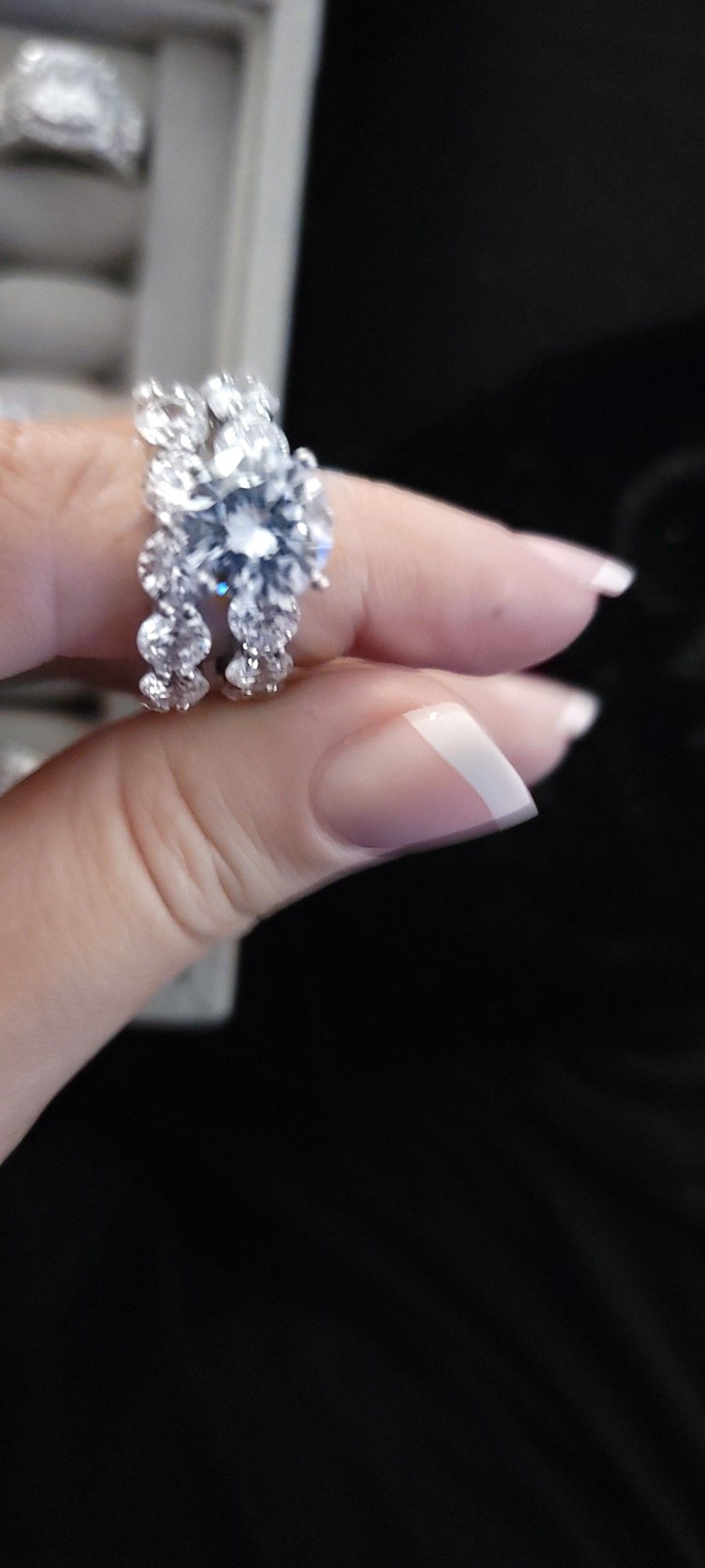 18 Ct Zircon In 925 Sterling Silver Wedding Set