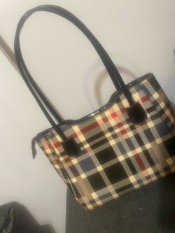 Classic Plaid Tartan Print Tote Bag – Stylish Shoulder Bag with Zip Closure