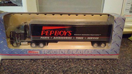 1/64 diecast pepboys tracker trailer excellent condition rubber tires check out my profile Joseph summers for great deals