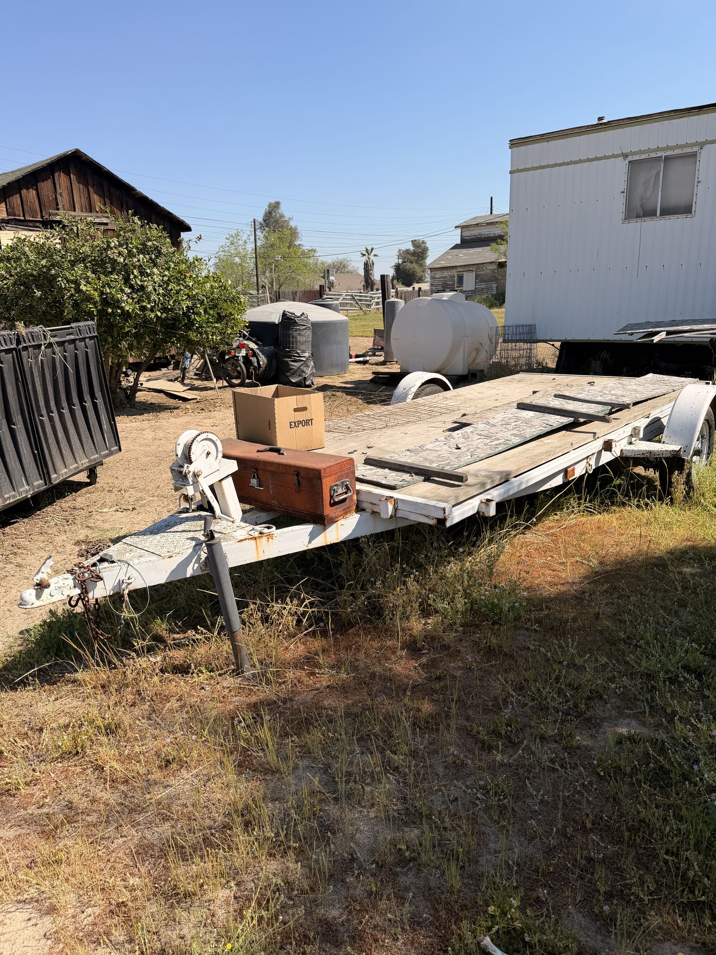 Large flatbed trailer