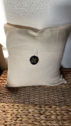 Pottery Barn Linen Cream Colored Pillow With Down Insert