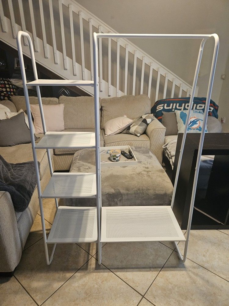 Metal Clothing Rack With Shelves