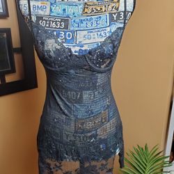 VICTORIA'S SECRET BLACK LACE RHINESTONE CUP ACCENTS LINGERIE 