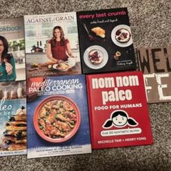 7 paleo cookbooks, excellent condition