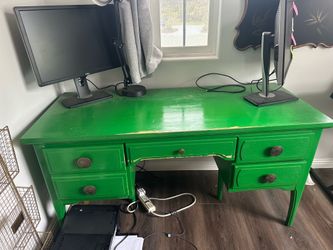 Vintage Solid Wood Desk with 3 Drawers – 57” Wide