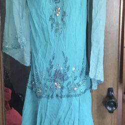 Silk Beaded Dress, Size 3/4